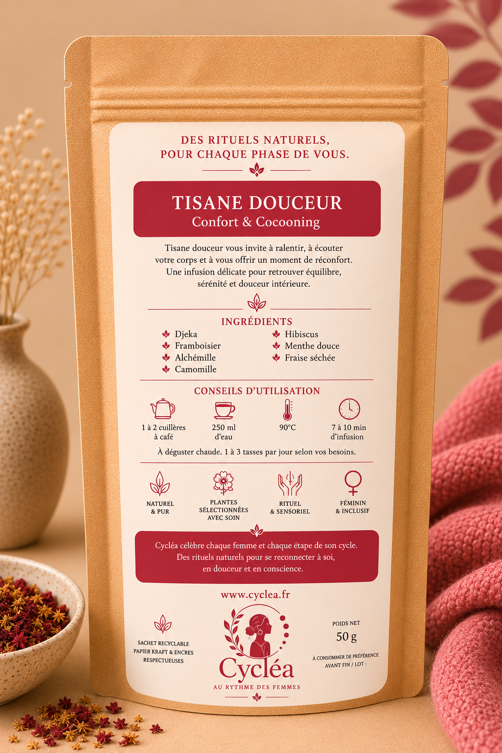 Phase Douceur — Rituel Cocooning | Tisane Règles & Confort Féminin